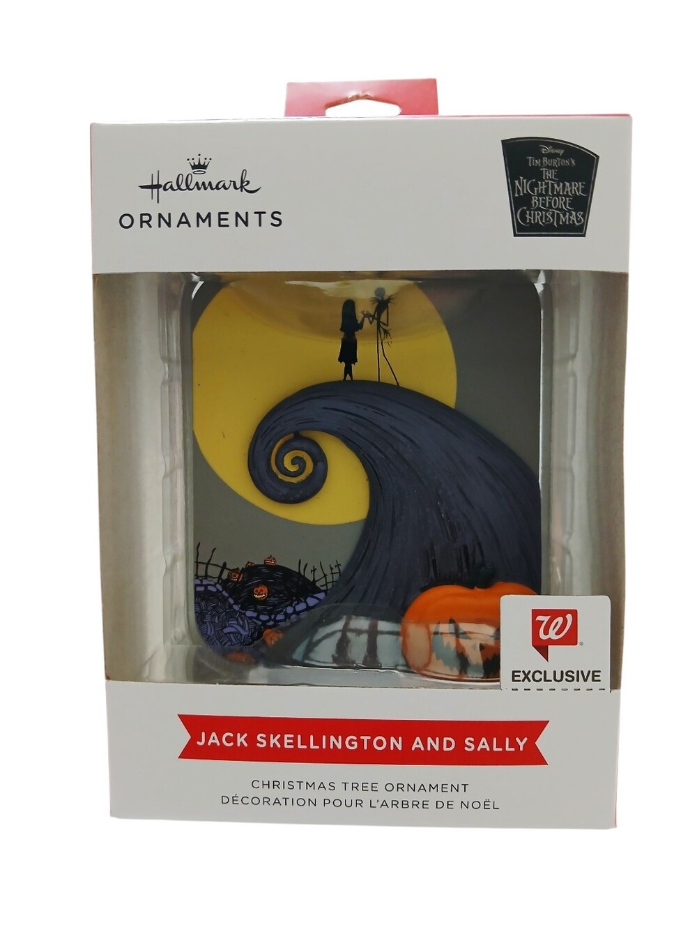 NWT Hallmark Jack Skellington and Sally Christmas Ornament, Black, Yellow
